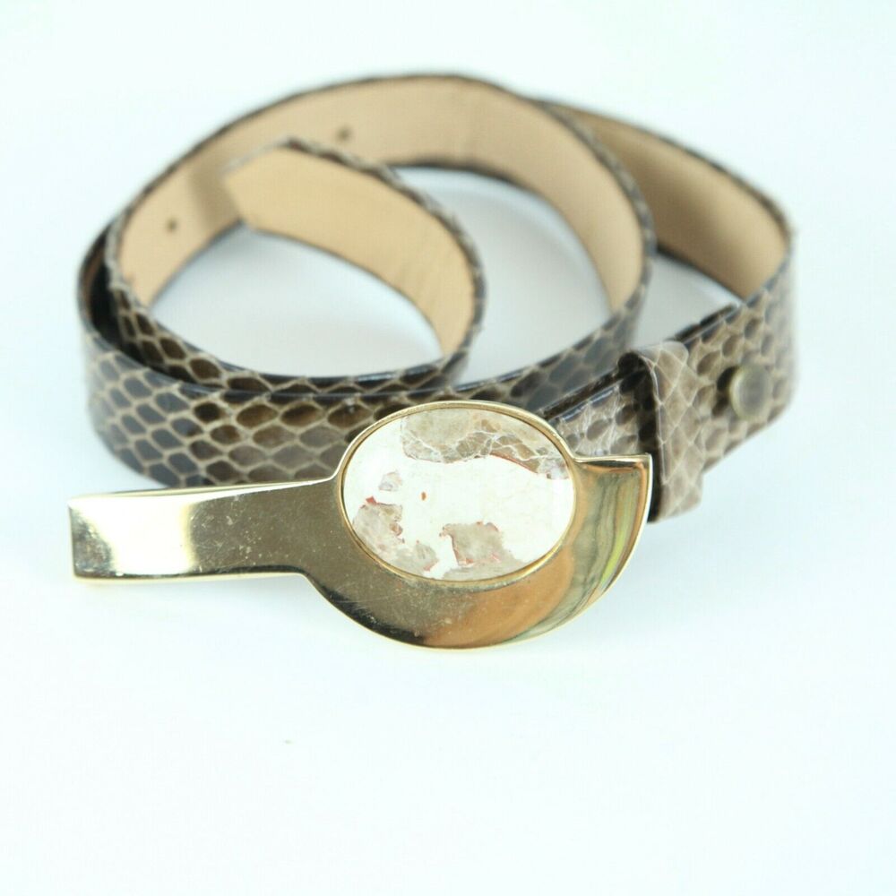 Vintage Women's XS S Snakeskin‎ Belt Statement Luxury Glam 90s Op Art Elegant